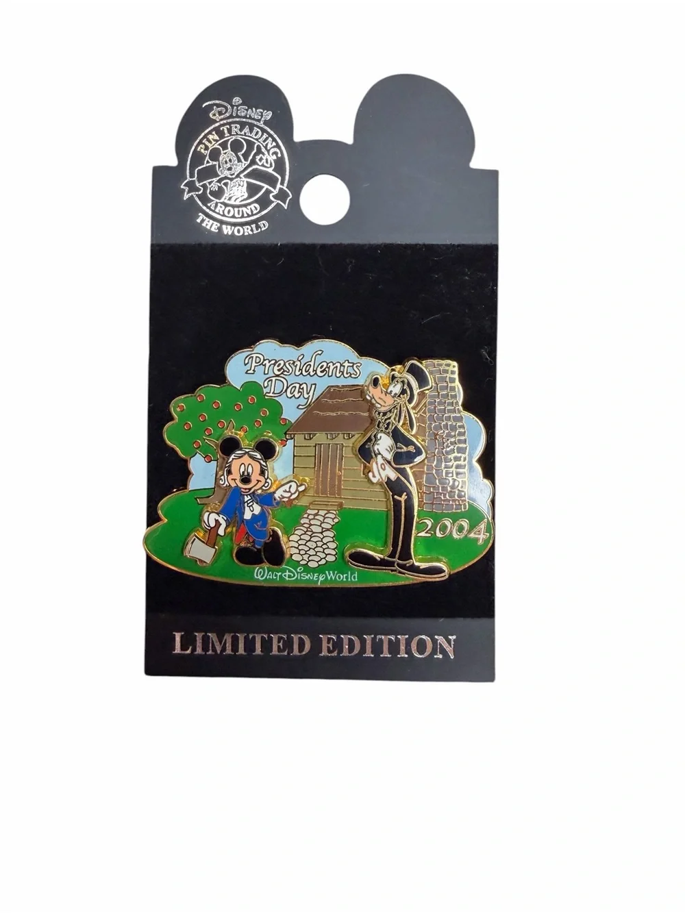 Disney Presidents Day 2004 Mickey Goofy LE 3000 George Washington Pin